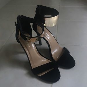 Forever Strappy Heel Sandal with Gold Cuff